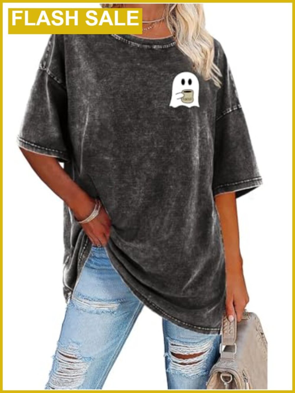 Halloween Teacher Shirt Womens Oversized Cotton Tee Crewneck Short Sleeve